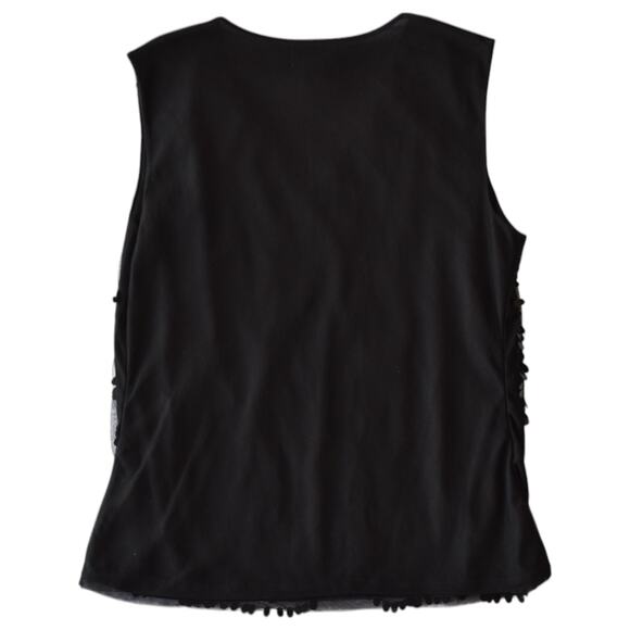 Worthington Black Sparkly Sequined Mesh Embellished Tank Top Size Large - Picture 4 of 4